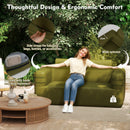 Outdoor Inflatable Couch Blow Up Air Sofa Chair with Carry Bag for Camping-Green