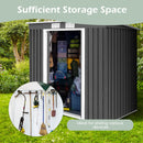 Outdoor Metal Garden Storage Shed with Sloping Roof-Dark Grey
