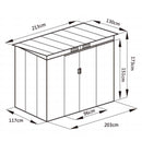 Outdoor Metal Garden Storage Shed with Sloping Roof-Dark Grey