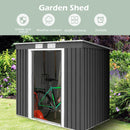 Outdoor Metal Garden Storage Shed with Sloping Roof-Dark Grey
