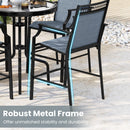 Outdoor Patio Chair Set of 2 with Footrest and High Back and Armrests-Blue