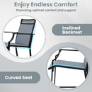 Outdoor Patio Chair Set of 2 with Footrest and High Back and Armrests-Blue