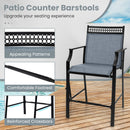 Outdoor Patio Chair Set of 2 with Footrest and High Back and Armrests-Blue