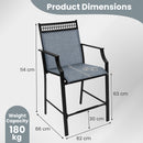 Outdoor Patio Chair Set of 2 with Footrest and High Back and Armrests-Blue