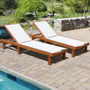 Outdoor Patio Fabric Chaise Lounge Chair 5-Position Recliner