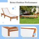 Outdoor Patio Fabric Chaise Lounge Chair 5-Position Recliner