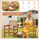 Outdoor Patio Loveseat with Coffee Table and Umbrella Hole