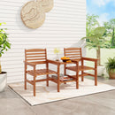 Outdoor Patio Loveseat with Coffee Table and Umbrella Hole