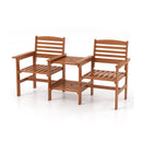 Outdoor Patio Loveseat with Coffee Table and Umbrella Hole