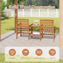 Outdoor Patio Loveseat with Coffee Table and Umbrella Hole