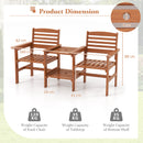 Outdoor Patio Loveseat with Coffee Table and Umbrella Hole