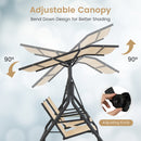 2 Person Outdoor Patio Swing With Adjustable Canopy For Garden Porch Backyard-Beige