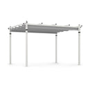 Outdoor Pergola With Retractable Canopy Aluminum Frame Anchors-Grey