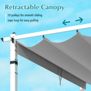 Outdoor Pergola With Retractable Canopy Aluminum Frame Anchors-Grey