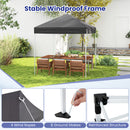 Outdoor Folding Pop-up Canopy with Adjustable Heights and Carrying Bag-Grey