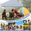 Outdoor Folding Pop-up Canopy With Adjustable Heights And Carrying Bag-White