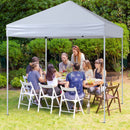 Outdoor Folding Pop-up Canopy With Adjustable Heights And Carrying Bag-White