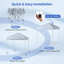 Outdoor Folding Pop-up Canopy With Adjustable Heights And Carrying Bag-White