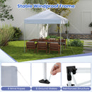 Outdoor Folding Pop-up Canopy With Adjustable Heights And Carrying Bag-White