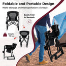 Outdoor Rocker Camping Chair Portable Foldable Rocking Chair-Black