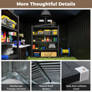 Outdoor Storage Shed Large Utility Tool House With Top Sloping Design-Grey