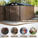 Outdoor Storage Shed Large Utility Tool House With Top Sloping Design-Grey