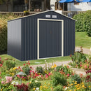 Outdoor Storage Shed With 4 Vents And Double Sliding Door