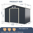 Outdoor Storage Shed With 4 Vents And Double Sliding Door