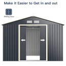 Outdoor Storage Shed With 4 Vents And Double Sliding Door