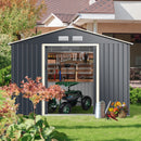 Outdoor Storage Shed With 4 Vents And Double Sliding Door