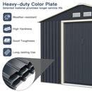 Outdoor Storage Shed With 4 Vents And Double Sliding Door