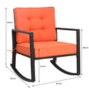 Outdoor Wicker Rocking Chair with Heavy-Duty Steel Frame-Orange
