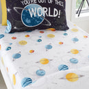 Bedlam Outer Space Fitted Bed Sheet in Black - Single