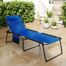 Oversize Folding Chaise Lounge with Adjustable Backrest and Detachable Pillow
