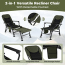 Oversized Foldable Fishing Chair for Adults All-Terrain Camping Chair-Green