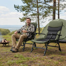 Oversized Foldable Fishing Chair for Adults Heavy Duty All-Terrain Camping Chair-Green