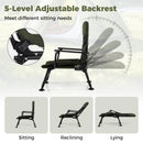 Oversized Foldable Fishing Chair for Adults Heavy Duty All-Terrain Camping Chair-Green