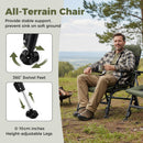 Oversized Foldable Fishing Chair for Adults Heavy Duty All-Terrain Camping Chair-Green
