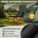 Oversized Foldable Fishing Chair for Adults Heavy Duty All-Terrain Camping Chair-Green