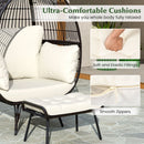 Oversized Patio Egg Chair with Ottoman and Cushions