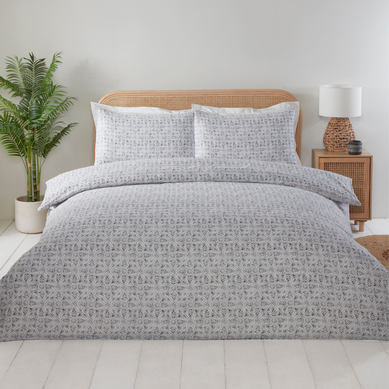 Lewis's Ovie Duvet Set - Grey