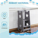 AIYAPLAY 2-in-1 Toddler Step Stool With Safety Rail For Kitchen, Grey