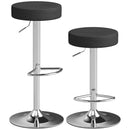 HOMCOM Bar Stools Set of 2, Height Adjustable Breakfast Bar Chairs, Black