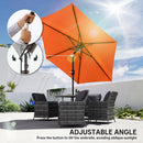 Outsunny 2.6M Garden Parasol Umbrella With Aluminium Pole, Tilt, Crank
