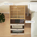 HOMCOM Chest of Drawers, 3 Drawers Dresser with Bamboo Frame, Cream White