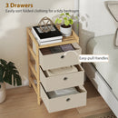 HOMCOM Chest of Drawers, 3 Drawers Dresser with Bamboo Frame, Cream White