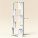 HOMCOM 5-tier Display Shelving Storage Bookcase S Shape Bookshelf, White