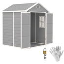 Outsunny 6 X 5ft Resin Garden Shed With Floor And Window, Grey