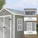 Outsunny 6 X 5ft Resin Garden Shed With Floor And Window, Grey