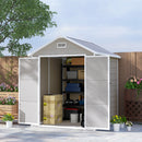Outsunny 6 X 5ft Resin Garden Shed With Floor And Window, Grey